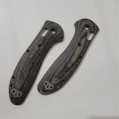Benchmade 555 / 553 / 556 MINI Griptilian Black Burlap Micarta Handle ...
