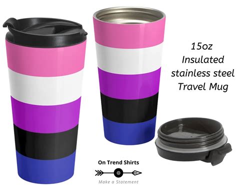 Buy Genderfluid Flag Travel Mug, Insulated Stainless Steel Coffee ...