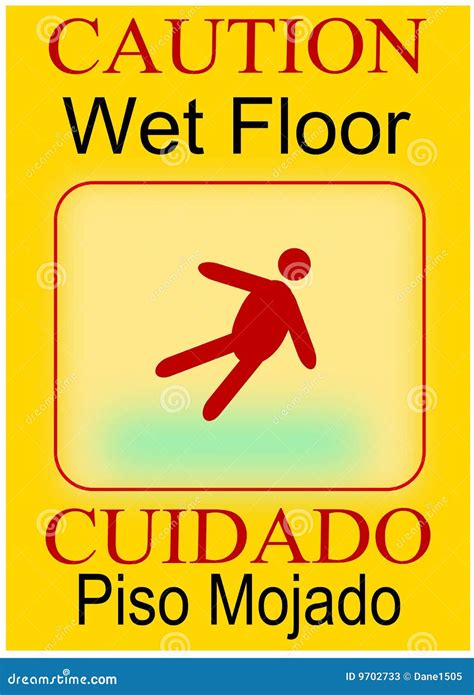 Piso Mojado Precaucion - Caution Wet Floor Spanish Text Vector ...