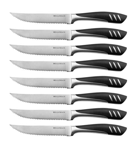 Bellemain Serrated Steak Knife Set | Stainless Steel Kitchen Knife Set ...