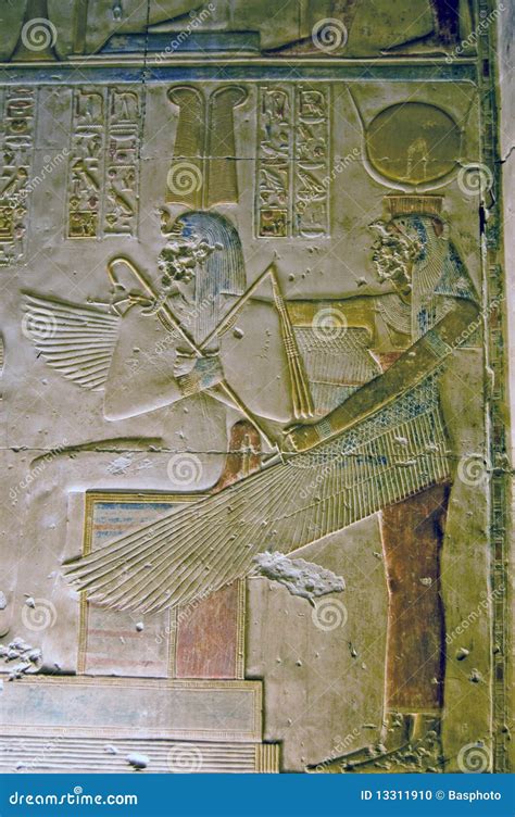 Egyptian Goddess Mut with Pharoah Seti Stock Photo - Image of ...