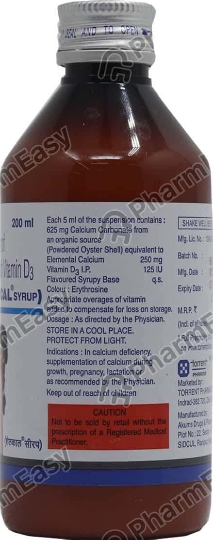 Shelcal Syrup 200ml: Uses, Side Effects, Price & Dosage | PharmEasy