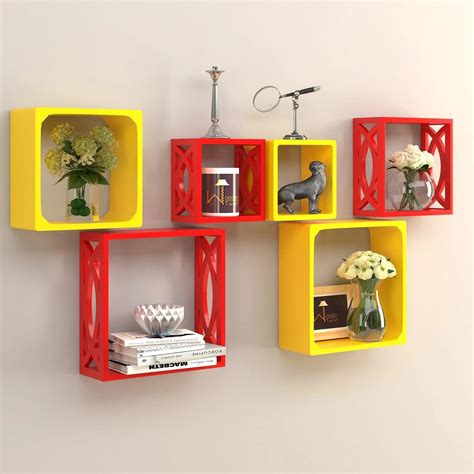 Square Nesting Wooden Floating Wall Shelves (Set of 6) – WoodenTwist