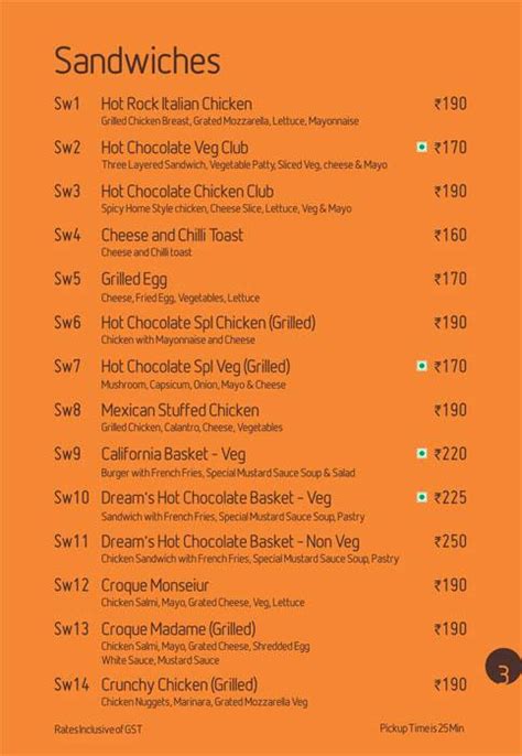Menu at Hot Chocolate, Coimbatore, Avanashi Road