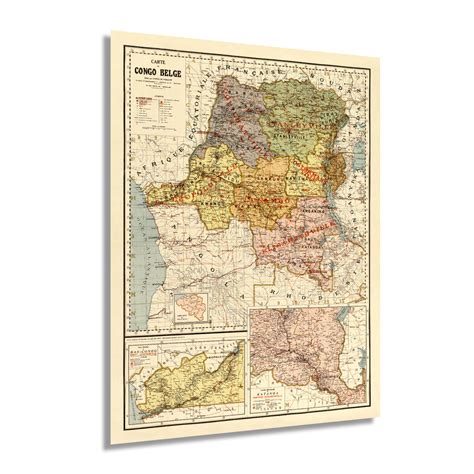 1896 Belgian Congo Colony Central Africa Map Wall Art Print – Historic Prints