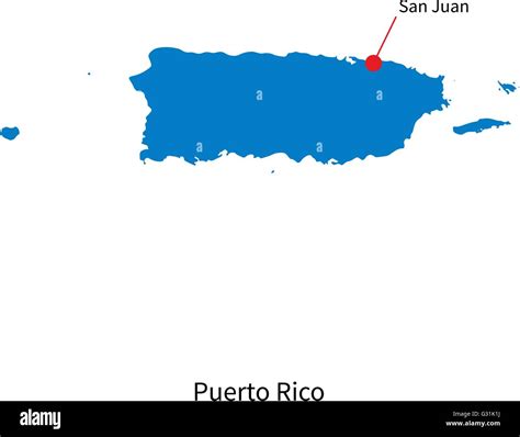 Vector map of Puerto Rico and capital city San Juan Stock Vector Image & Art - Alamy