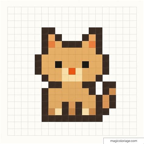 Cute Kitten Pixel Art: Easy for Beginners