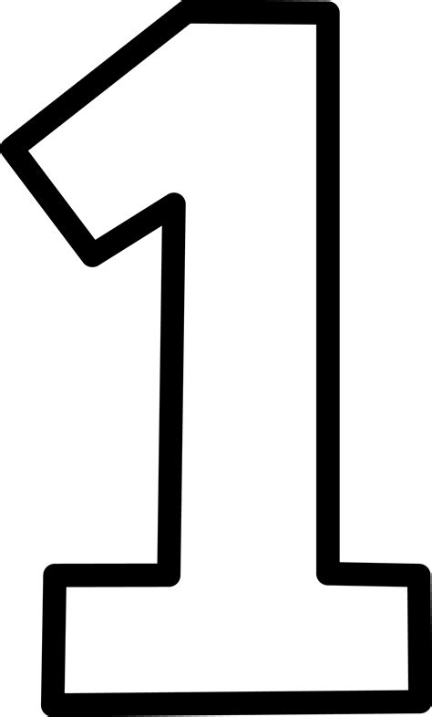 Black and White Number One Clip Art