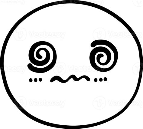 Cute confused emoji, emoticon doodle outline 29937364 PNG