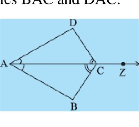In Fig. ray AZ bisects ∠DAB as well as ∠DCB. (i)State the three pairs ...