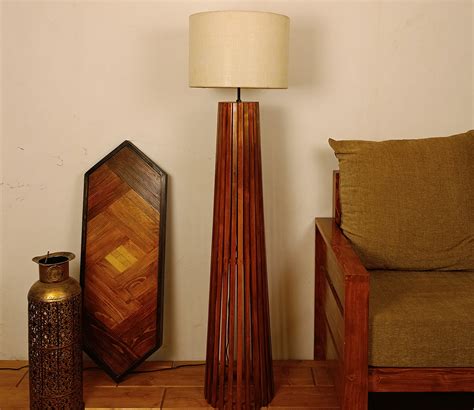 Buy Boho Brown Wooden Floor Lamp at 56% OFF Online | Wooden Street