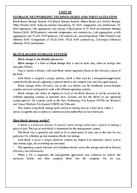 CCS367-Storage-Technologies-Unit 3 - UNIT III STORAGE NETWORKING ...