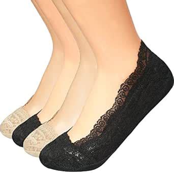 Buy GLAMORAS® Women's/Girl's Lace and Net Low Cut Non Slip Lace No Show ...