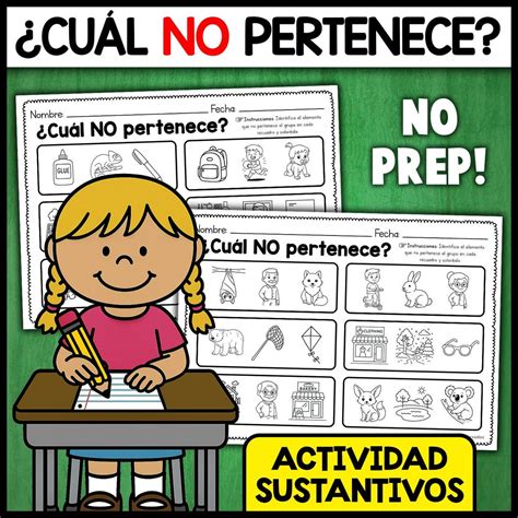 Spanish What Doesn't Belong Nouns Activity | Nouns and Names Activity ...