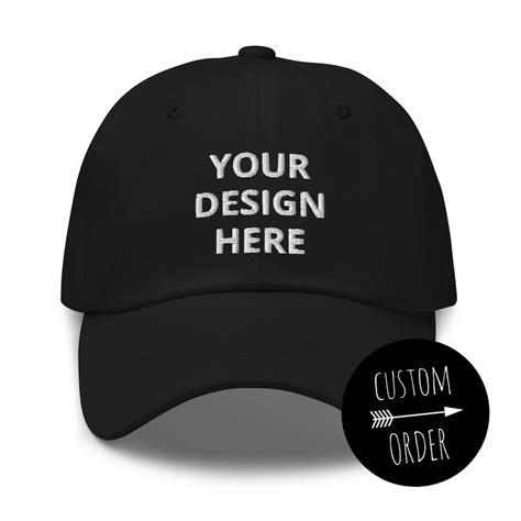 Custom Embroidered Adjustable Relaxed Fit Baseball Cap Dad Hat ...