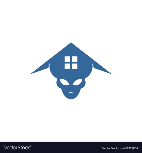 House alien logo design template Royalty Free Vector Image