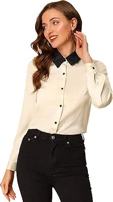Allegra K Womens Work Tops Long Sleeve Contrast India | Ubuy
