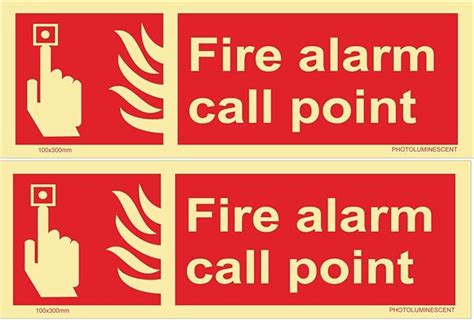 K T I® Auto Glow Signage for FIRE ALARM CALL POINT Sign Board, PVC ...