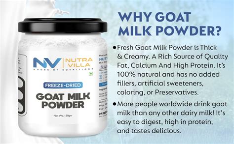 Nutravilla Goat Milk Powder (Freeze Dried) | An Easy To Digest, Fat ...