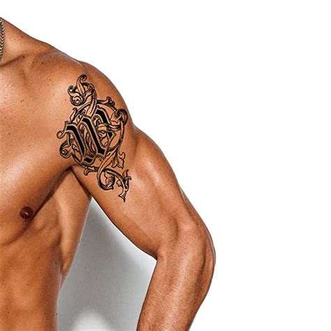 voorkoms Name M Letter Body Temporary Tattoo Waterproof For Girls Men ...