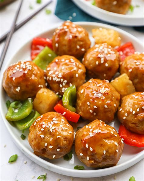 Easy Teriyaki Pineapple Chicken Meatballs - Kalefornia Kravings