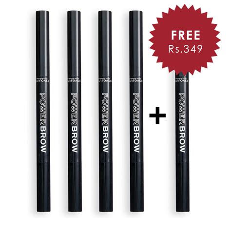 Revolution Relove Power Brow Pencil Dark Brown 4pc Set + 1 Full Size P ...