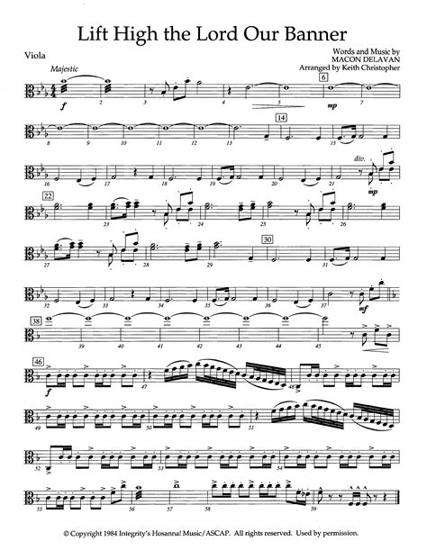 Lift High The Lord Our Banner (Instrumental) Viola Sheet Music PDF (Lifeway Worship / Arr. Keith ...