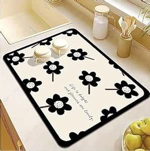 Buy House of Quirk Dish Drying Mat for Kitchen Counter Cute Print ...