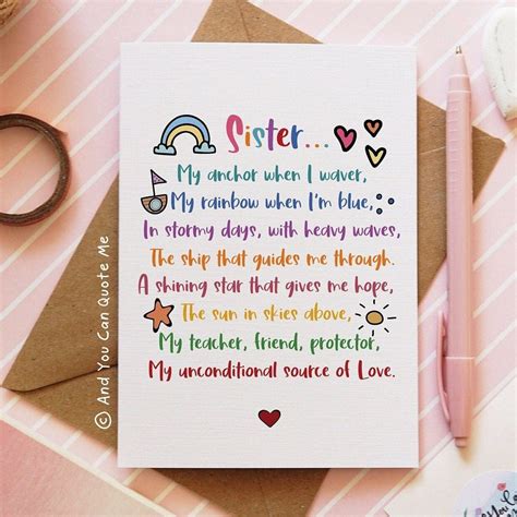 Thank You Sister, Best Sister Card, Sister Birthday, Miss You Sister ...