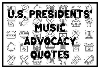 U.S. PRESIDENTS' MUSIC ADVOCACY QUOTES Coloring Pages, President’s Day ...