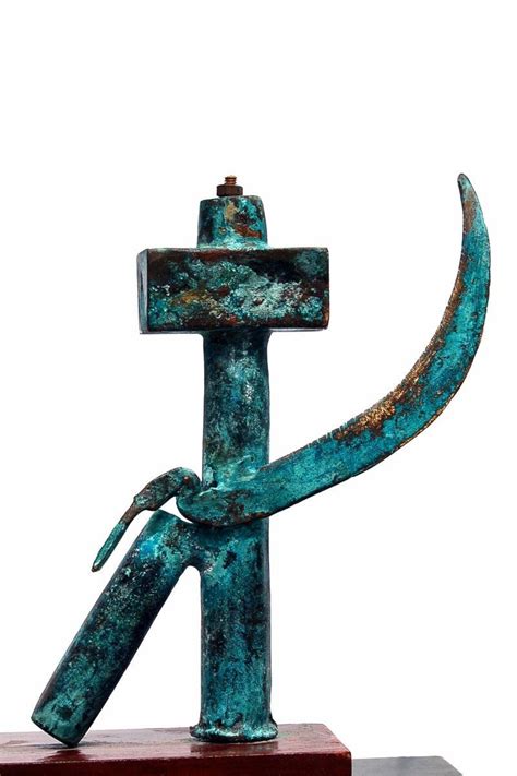 "Bronze": Blue Green Sculpture by GOPAL PRASAD MANDAL | ArtZolo.com