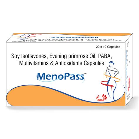 MenoPass (Iso Soyflavone-75 mg + Antioxid. + Evening Primrose Oil ...