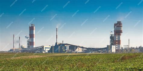 Industrial landscape environmental pollution waste of thermal power ...