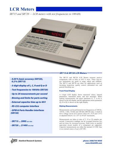 SR760/770 FFT Spectrum Analyzers - Stanford Research Systems - PDF ...