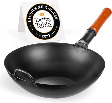 YOSUKATA Carbon Steel Wok Pan - 13,5 “ / 34 cm Woks and Stir Fry Pans ...