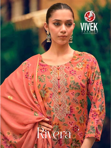 Vivek Fashion Rivera Mul Cotton Dress Material - Amrah Wholesale