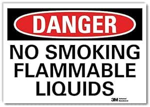 Smartsign U3-1838-RD_14X10"Danger NO Smoking Flammable Liquids ...