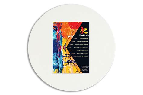 KetKraft™ Premium Stretched Round Canvas Frame of 14 inch size (Set of ...