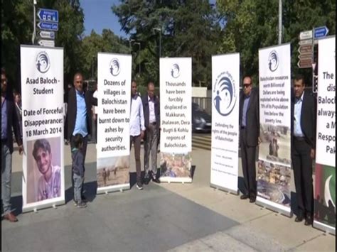 Geneva: Activists hold protest outside UN office against Pak Army-led ...