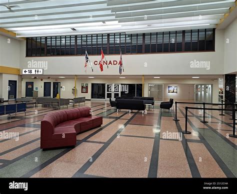 Waiting area inside the airport in Gander, Newfoundland & Labrador ...