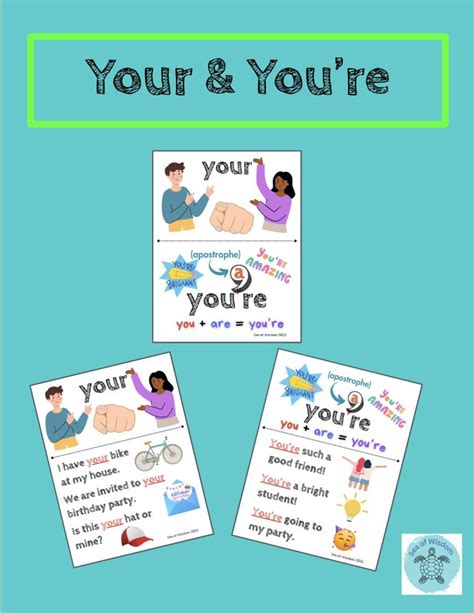 Grammar Poster- Homophones-your & You're - Etsy