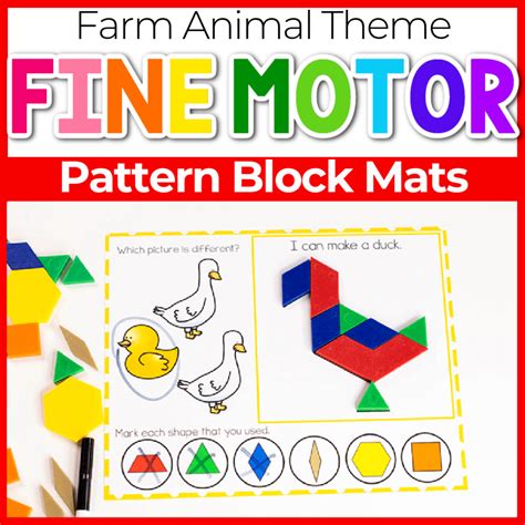 Pattern Block Templates: Farm Animals - Life Over C's Club