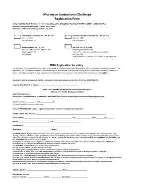 Fillable Online Muskegon Lumbertown Challenge Registration Form Fax ...