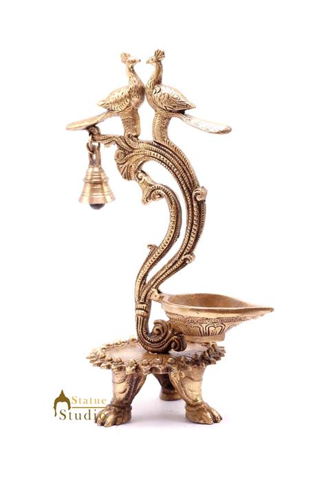 Brass South Indian Style Parrot Bird Diya Diwali Religious Décor Showp ...