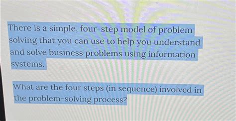 Image result for 4 Step Problem Solving Model