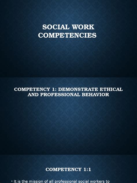 Social Work Competencies 1 | PDF