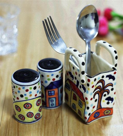 Buy KITTENS ‘Village Vibes’ Handpainted Ceramic Salt & Pepper Shaker ...