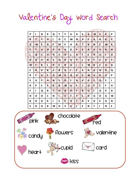 Valentines Word Search Free Printable