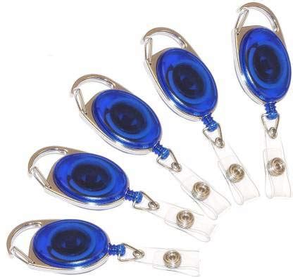 Yo Yo I.D Card Retractable Key Chain &(Oval) Badge Reel Holder (5 Pack ...