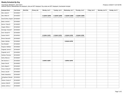 Employee Schedule - Template Spark...: Premium Template - Template Spark
